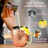 530ML moscow mule mug Macaroon Cocktail copper cup glass Stainless Steel Hammered Copper Plated Beer Coffee Bar Tool Drinkware