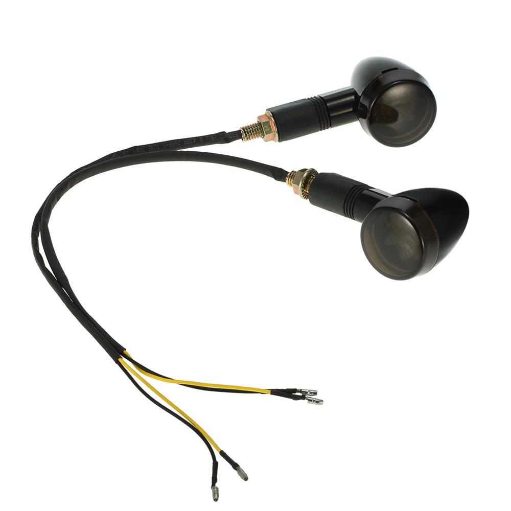 

One Pair of Motorcycle LED Turn Signal Light for Cafe Racer Custom Universal чёрный