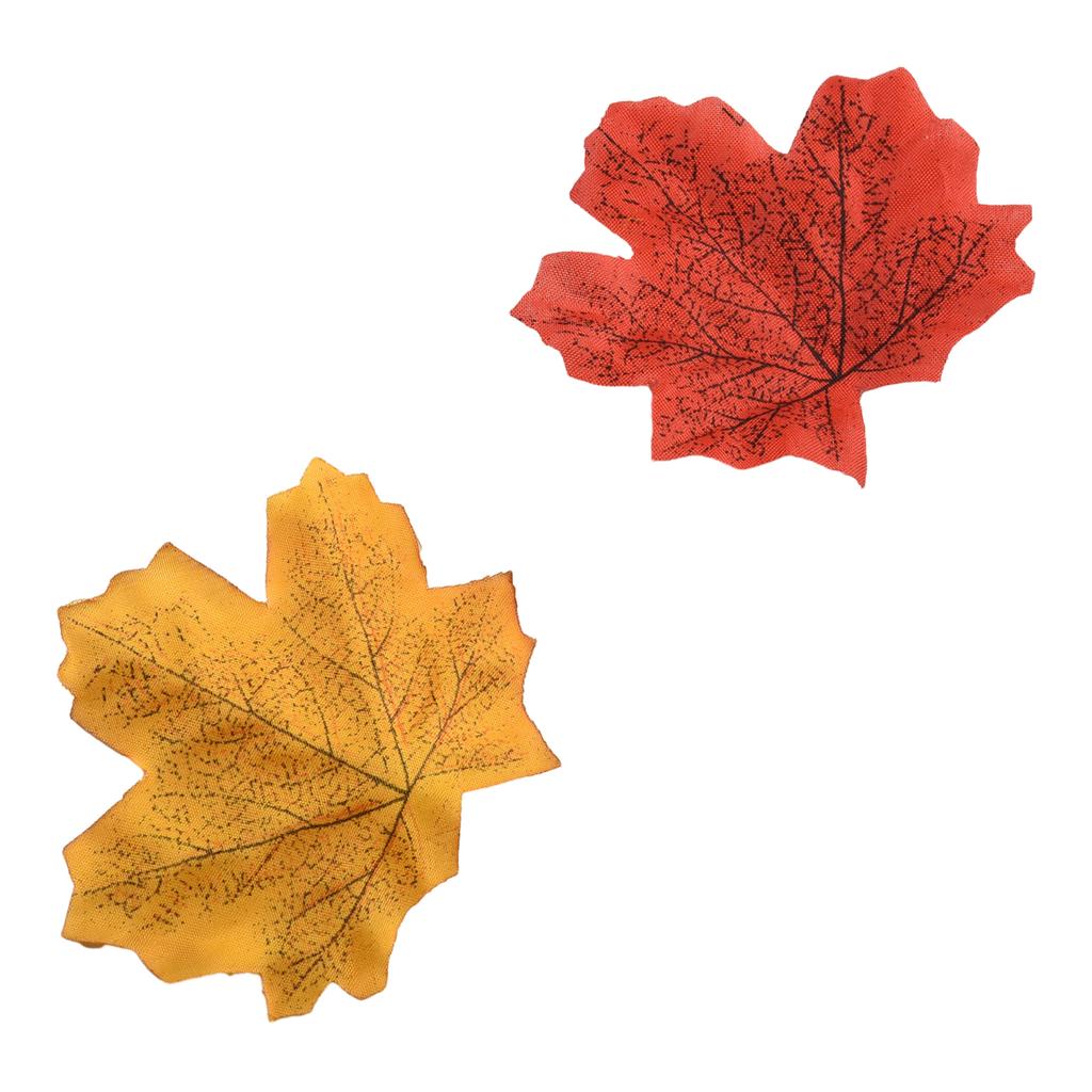 100/200Pcs Artificial Maples Leafs Autumn Fake Silk Leaves Home Living Room Desk Decoration Crafts Wedding Holiday Party Decor