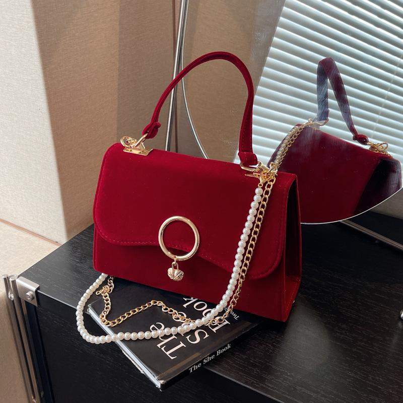 

Нишевая сумка женская сумочка свадебная красная высококлассная свадебная сумка универсальная цепочка мессенджер маленькая квадратная сумка бордовый