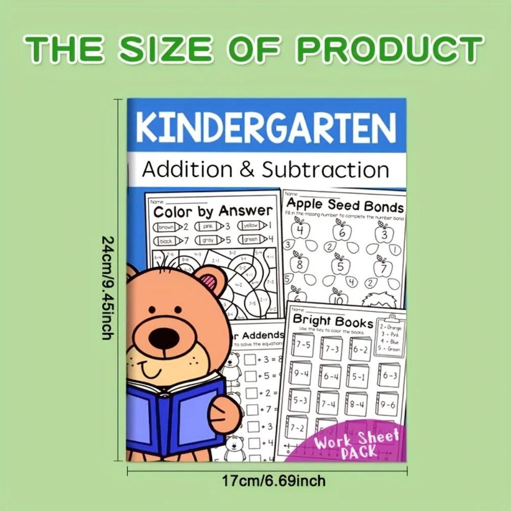Fun Math Learning Workbook Interactive Addition Subtraction Games Crossword Puzzles Colorful Sheets Home School Practice