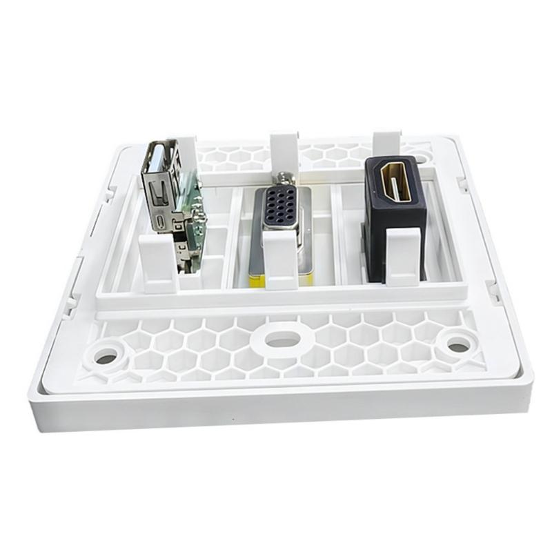 No Solder Direct Connecting VGA HDTV USB Wall Mount Panel 86mm Wall Outlet Video Socket for HDTV Video Audios Transmission