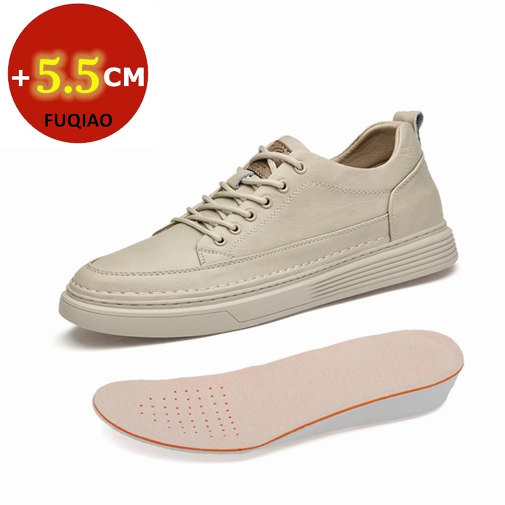 High-quality Cow Leather Spring Summer Heightening Shoes Elevator Shoes Men Height Increase Insole 5.5CM Sneakers Sport Shoes