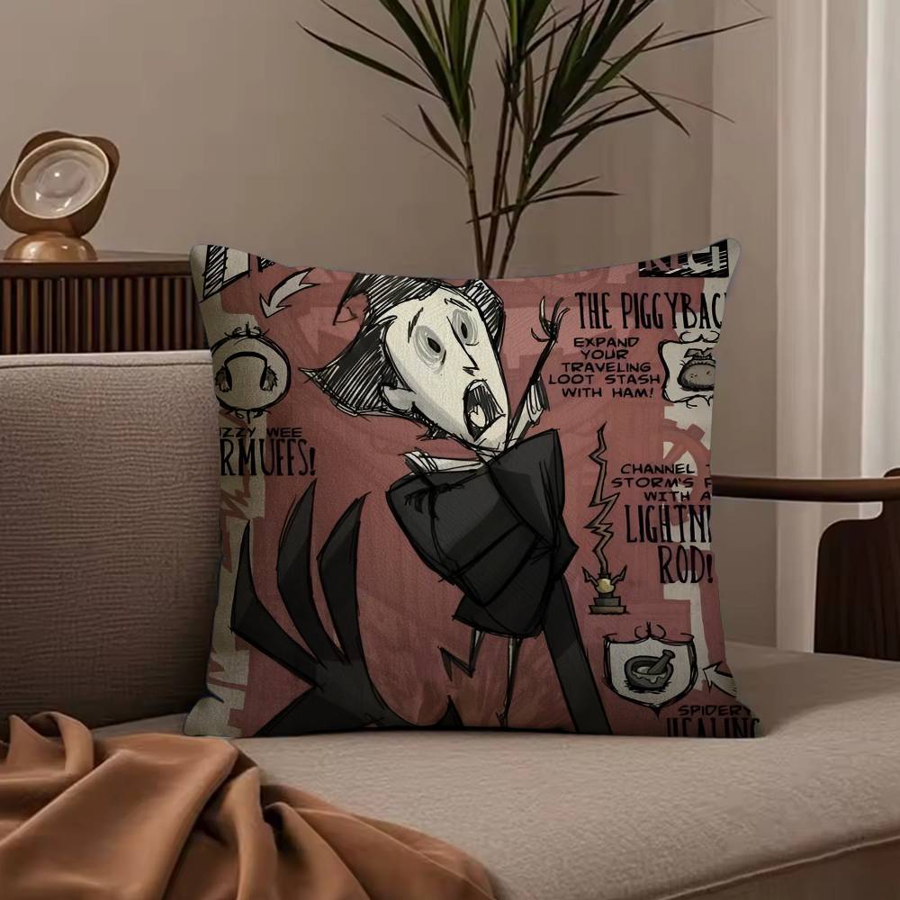 

Games D-Don t Starve Pillow Case Anti-dustmite Pillowcase Invisible zipper silky short plush Sofa cushion cover 30cmx30cm