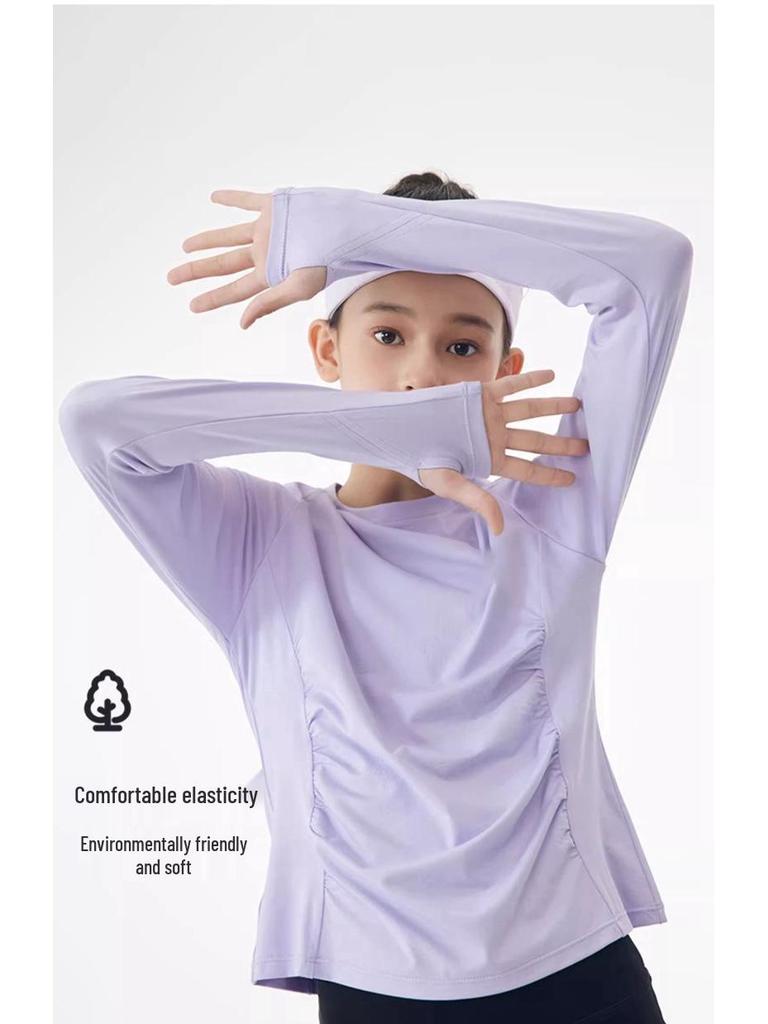 Spring & Autumn Girls' Long-Sleeve Nylon Quick-Dry Yoga & Sports Set