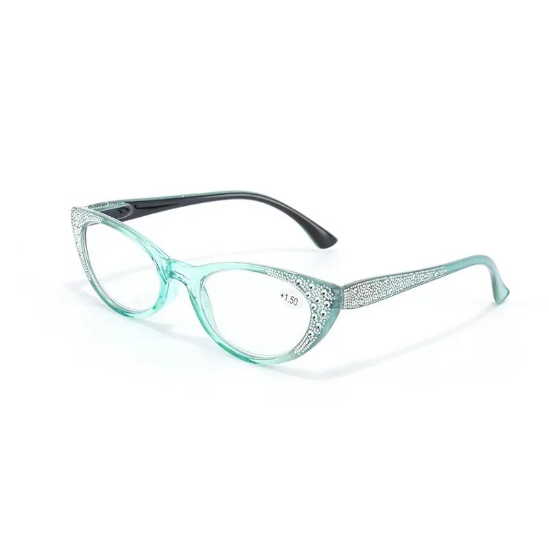 

Diamond Cat Eye Reading Glasses Women Vintage Frame Multicolor Designer Fashion Presbyopic Eyewear +175 +225 +275 1