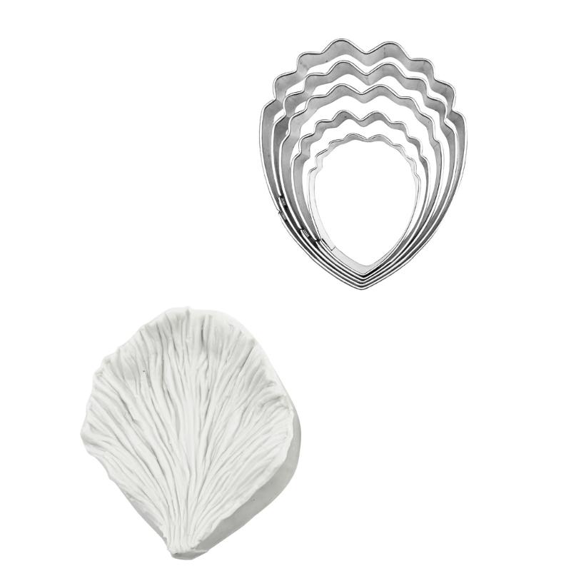 Artistic Cake Decorating Molds and Cutter with Peony/Roses Petals Stainless Steel Baking Mould Baking Tool Set