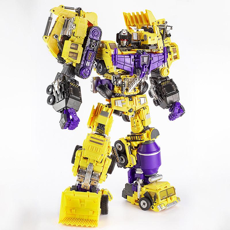 AOYI Cool 8 IN 1 Devastator Transformation Toys Boy Oversize Alloy Predaking Robot Car Engineering Vehicle Kids Adult Gift