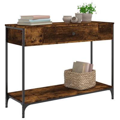Console Table Smoked Oak 100 X 34.5 X 75 Cm Particleboard