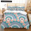 Bohemian Floral King Queen Duvet Cover Boho Mandala Cashew Flowers Bedding Set Exotic Tribe Style 2/3pcs Polyester Quilt Cover