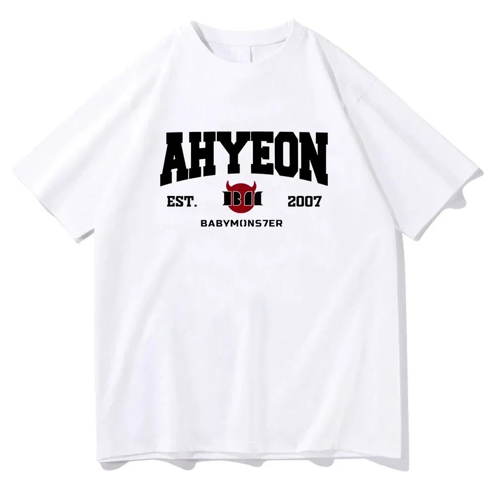 

AHYEON EST 2007 T-shirts Kpop Band BabyMonster Printing Tee-shirt Girls WomenSummer Tshirt High Quality Streetwear XL