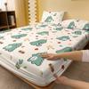 Cartoon 1 Animal Little Dinosaur Printed Matte Fitted Sheet, Bedroom Printed Bed Cover, Bedding Excluding Pillowcases