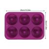6 Cavity Silicone Donut Baking Pan Donut Chocolate Mold Microwave Freezer Safe(Purple)