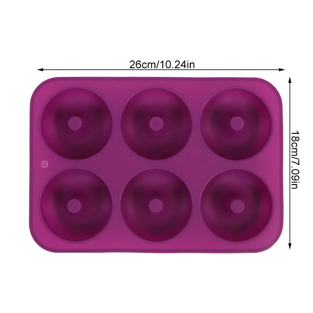 6 Cavity Silicone Donut Baking Pan Donut Chocolate Mold Microwave Freezer Safe(Purple)