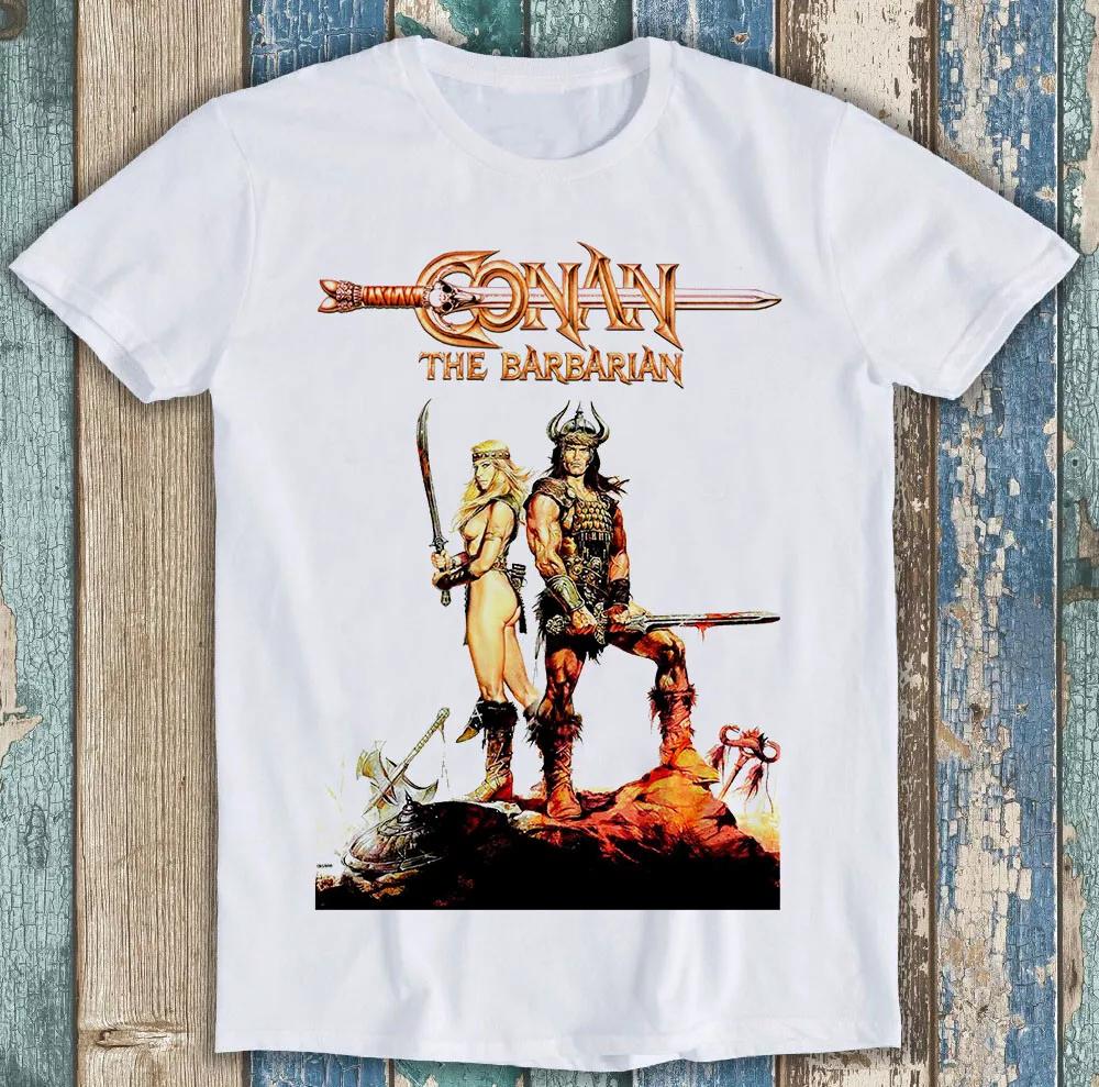 Conan The Barbarian Film Arnold Schwarzenegger Gym Gift Tee T Shirt M1384