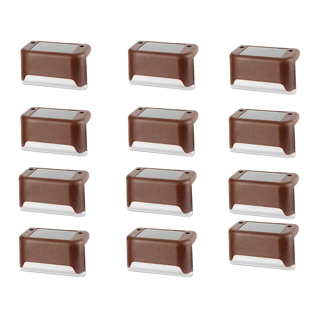 LED Solar Lamps Warm White Super Bright Solar Step Lights IP65 Waterproof Outdoor LED Solar Fence Wall Lamp for Patio Garden