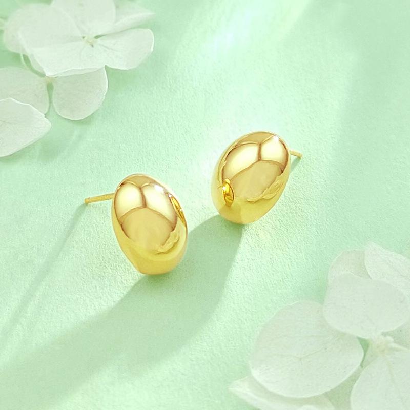 S925 Sterlingsilber Kleine Bohnen-Steckohrringe für Damen - Einfaches, Exquisites Design