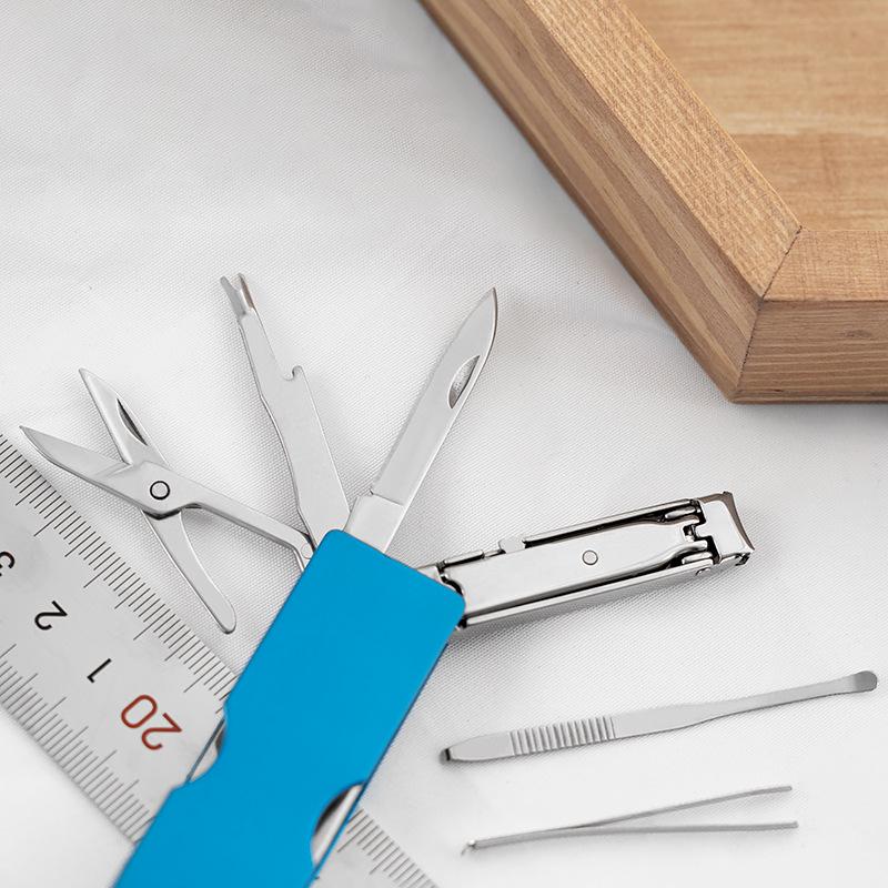 Popular Mini Multifunction Nail Beauty Tool: Folding Knife with LED, Scissors, and Clippers