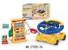 Kids Petrol Station Playset with Voice Prompt and Counting Function Die Cast Cars Steering Wheel Toy