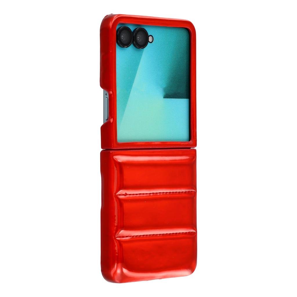 For Samsung Galaxy Z Flip7 5G Case Down Jacket PU Leather + PC Shockproof Phone Cover