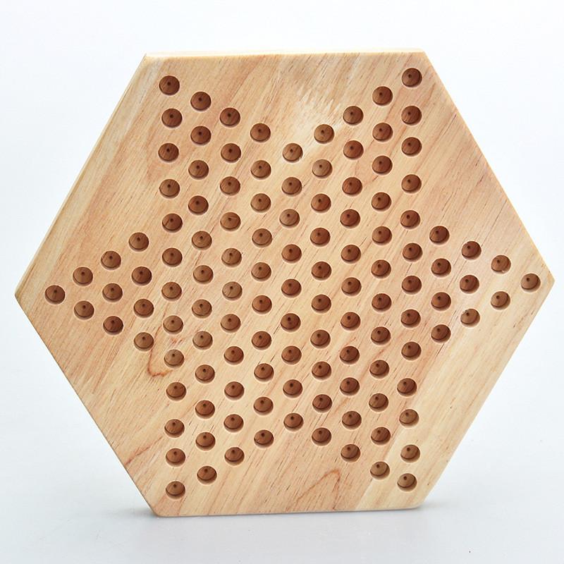 Wooden Hexagon Checkers Toy For Kids With Family Fun And Educational Play