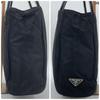 PRADA Handbag Tote Bag Tessuto Nylon Plastic Handle B8363 Black Triangle Logo Plate White Tag