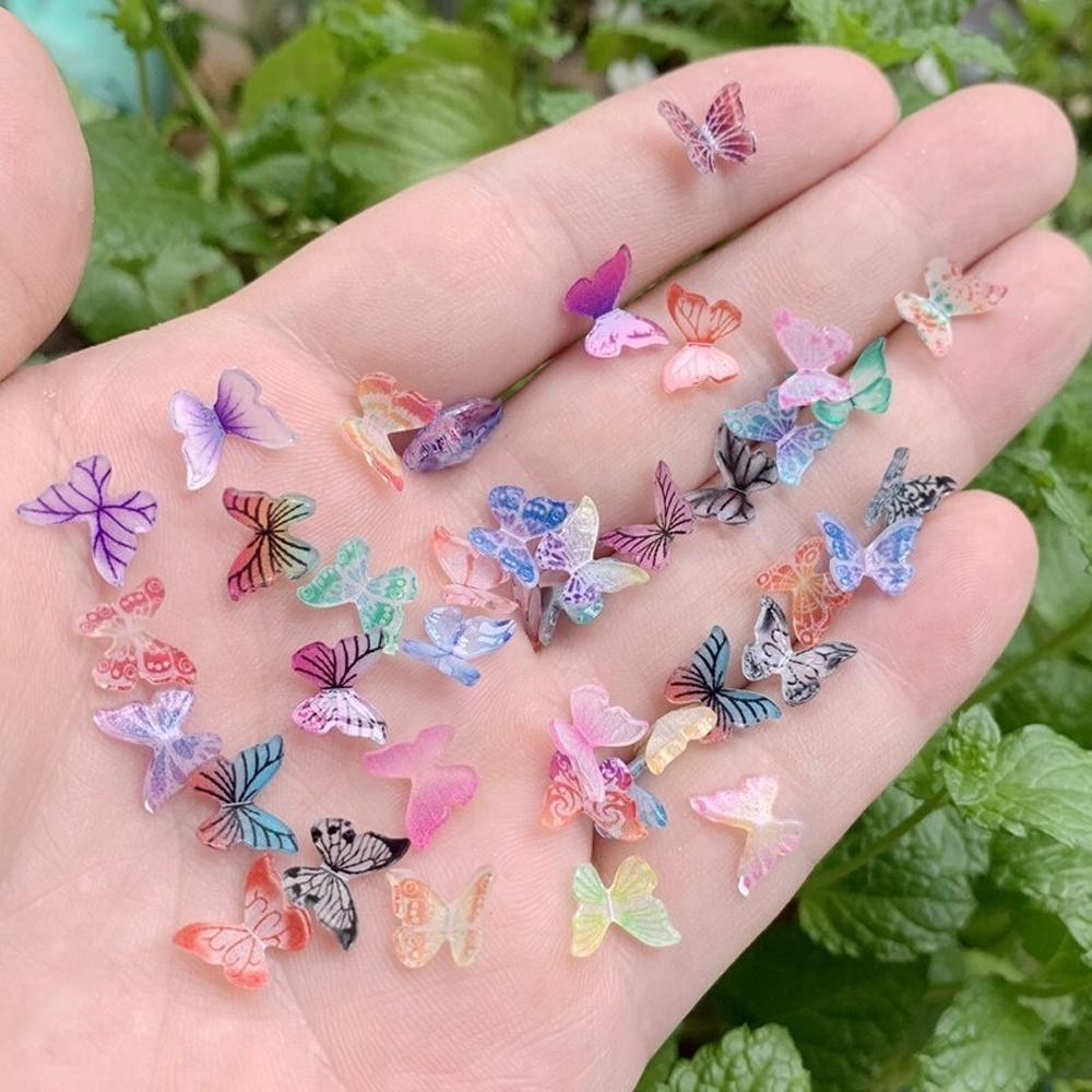 30Pcs 3D Butterfly Rhinestone Nail Art Decorations Mixed Color for Gel Acrylic Natural Nails DIY Beauty Set