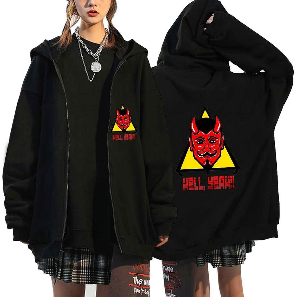 Взрослые Женщины Мужчины Чужой Адское Пламя Клуб Принт Свободная Молния Длинный Рукав Куртка с Капюшоном Пальто Верхняя Одежда XXXL