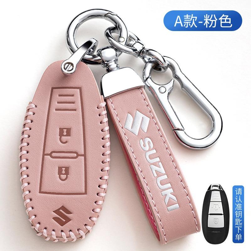 TLIN5 Leather Car Smart Key Case Cover Shell Keychain For Suzuki Baleno Ertiga Ciaz Ignis Kizashi Swift SX4 S-cross Vitars Scorss XL-7