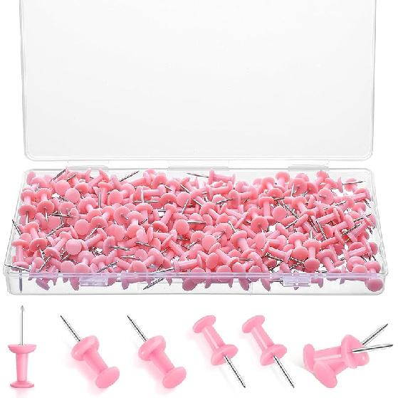 220 Count Gold Push P, Standard Plastic Head Steel Point Gold Thumb Tacks Decorative Push P for Cork Board Wall Hanging