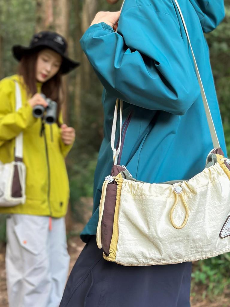 Unisex Color Block Outdoor Crossbody Backpack for Hiking and Mountaineering