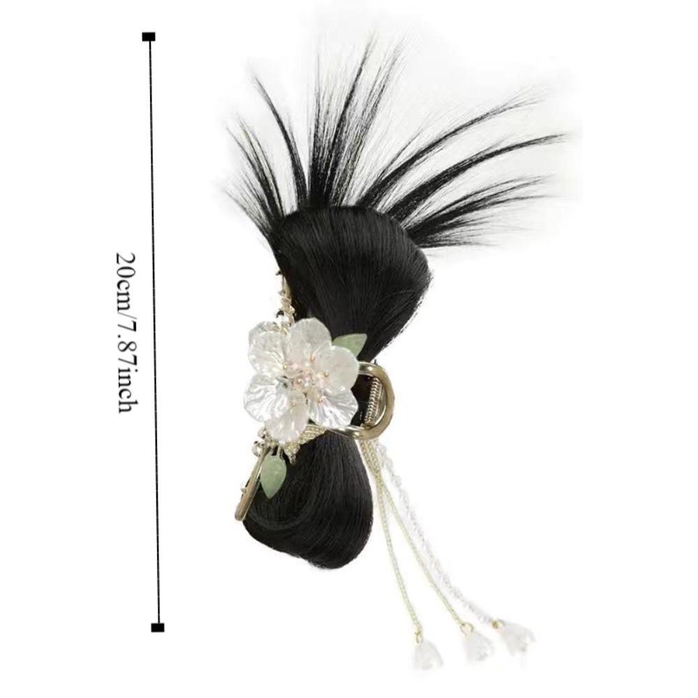 New Chinese Style Chicken Nest Ball Head Wig Hanfu Hairpin Flower Tassel Hairpin Wig  Female