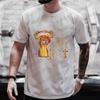 Faust & Jesus Buchstabenmuster Herren T-Shirt Mode Grafik Tops Kurzarm T-Shirts Sommer Outdoor Streetwear Herren Übergröße Kleidung