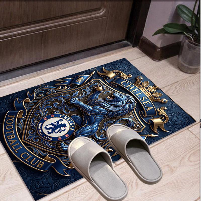 Chelsea FC Pattern Rug, Indoor/Outdoor Mat, for Picnic, Gameroom, Bedroom, Office, Living Room, Home Decor Carpet, Birthday Gift
