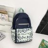 Schoolbag casual backpack women's nylon printing junior high school schoolbag simple college student color scheme fashionable campus backpack men