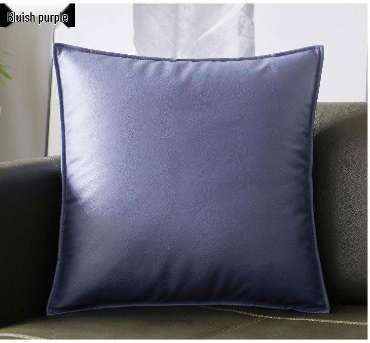 Luxury Retro Faux Leather Pillow Cover with Lychee Pattern - Soft Headboard, Office Cushion, Sofa Throw.