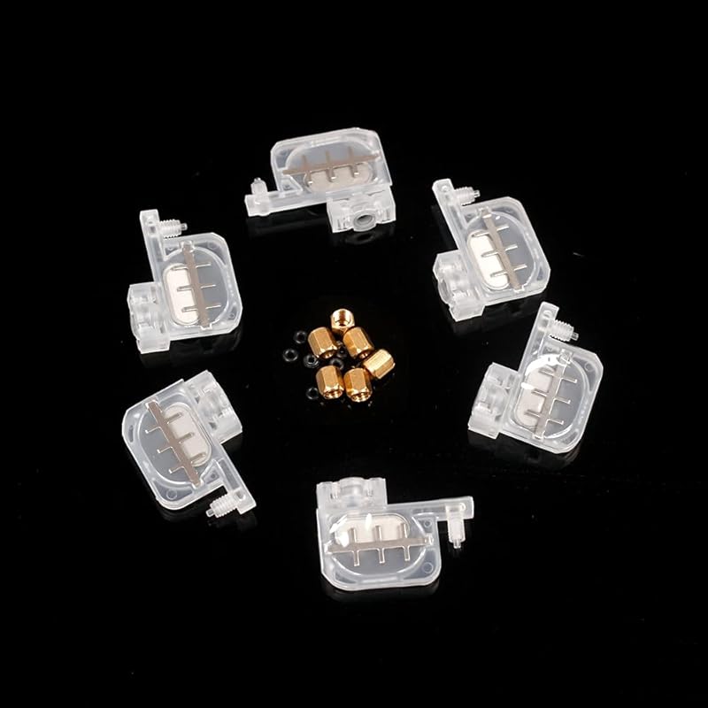 

150см A3 A4 DTF Принтер Чернильная трубка L805 L801 L1800 R1390 DTG Принтер 6 линий Чернильный трубопровод Прозрачная бутылка Чернильный мешок Демпфер (цвет : 6 амортизаторов) 6 Dampers