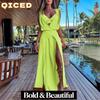 Women's Fashion Summer Spring Solid Color Print Sleeveless V-Neck Casual Dresses