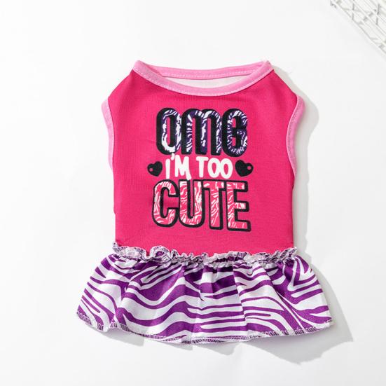 Haustierkleid Schweißabsorbierend Waschbar Schrumpffrei Farbecht Bequem Anzieh-Rundhals Zweibeiner Haustier-Prinzessinnenkleid für Draußen