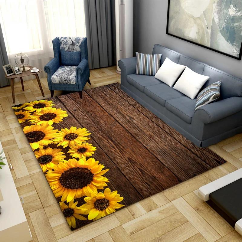 Sunflower Carpet Room Decoration Floor Mat Cute Flowers Nordic Rug Carpets for Bedroom Door Mats Entrance Kitchen Mat Floral Rug