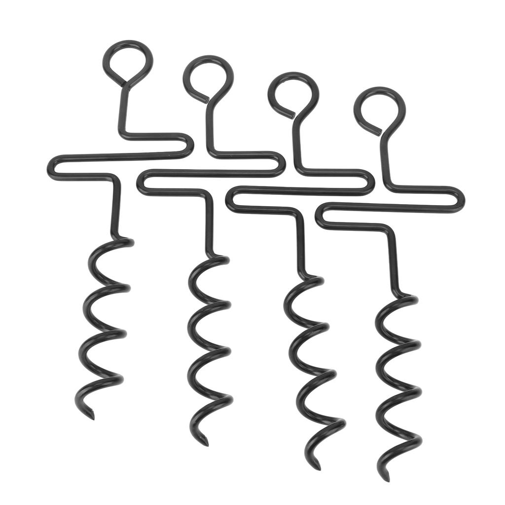 4PCS Spiral Tent Tacks Iron Stable Spiral Type Heavy Duty Spiral Tent Stake for Tent Trampolines