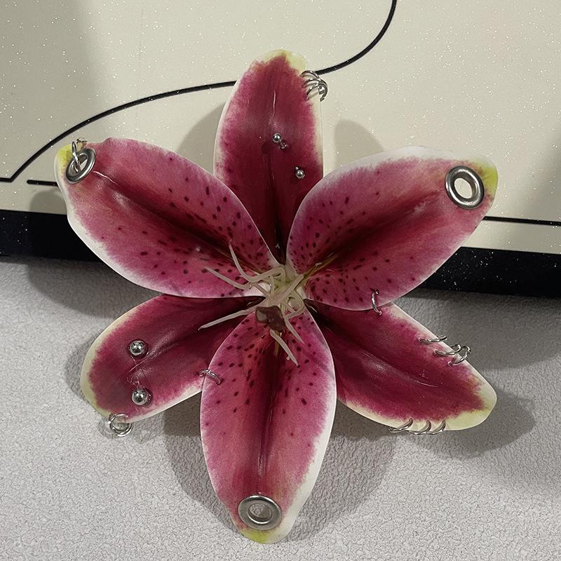 Exquisite Phalaenopsis Orchid Lily Keychain Creative Simulation Flower Bag Pendant  Backpack Decoration Accessories Gifts