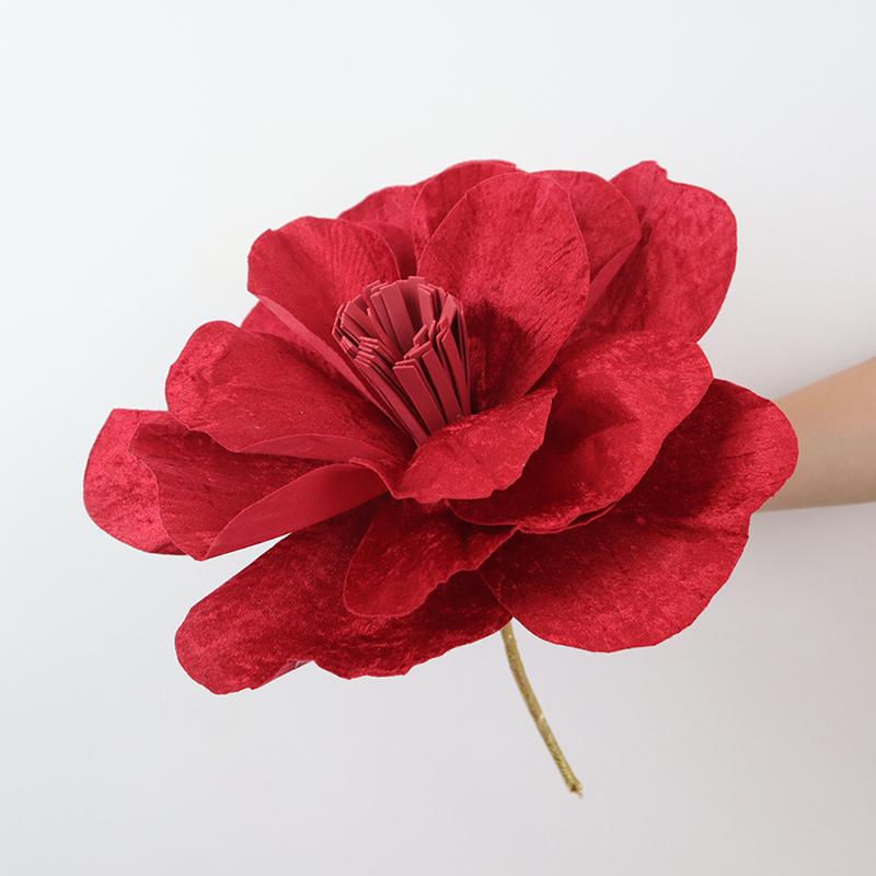 Handmade Photography Props Ornament Artificial Flower DIY Solid Color Party Velvet Material Beautiful Home Decoration
