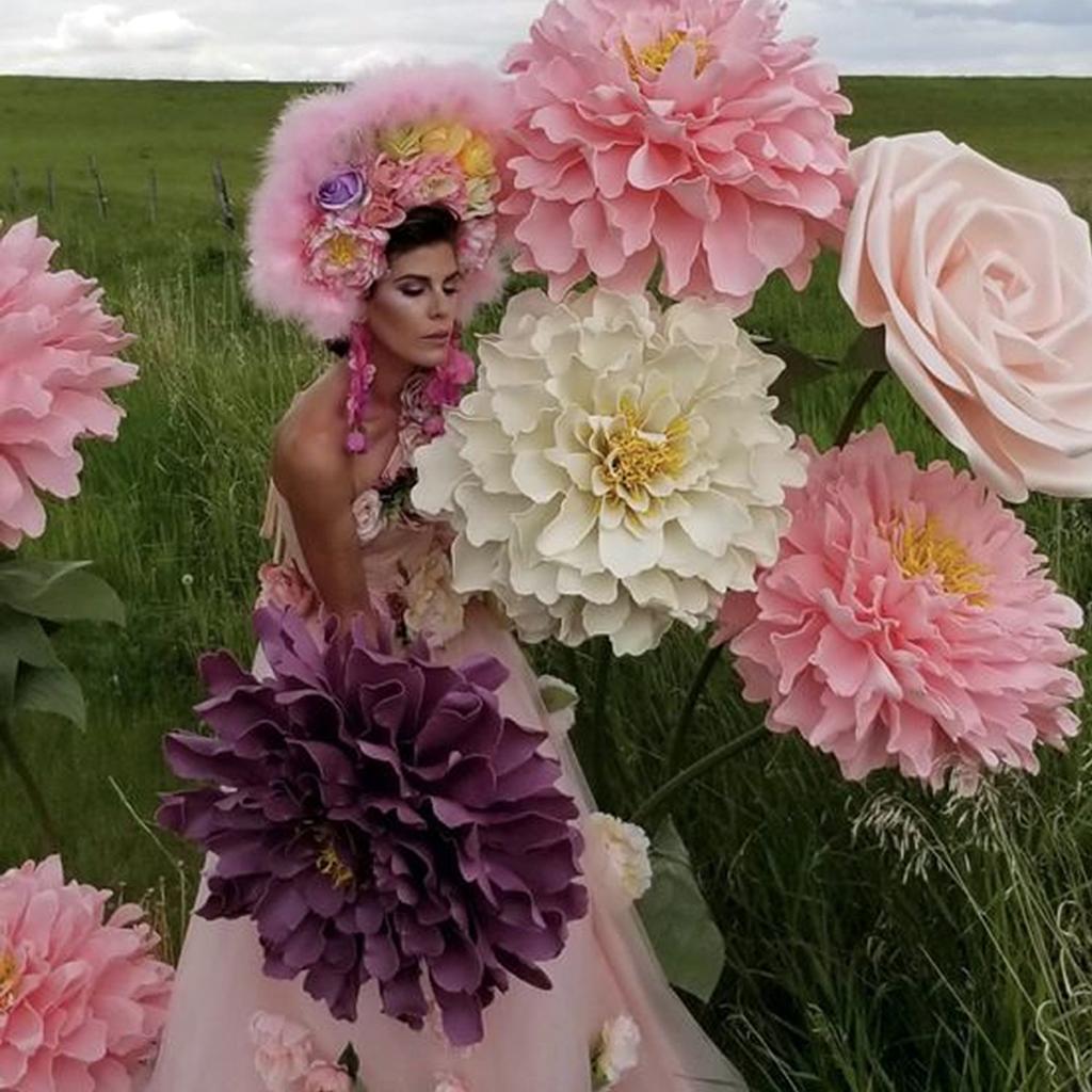 1PC 3D Künstliche Blume 50cm Künstliche Pfingstrose Blume, Große Fenster Blume Hochzeit Party Hintergrund Dekoration