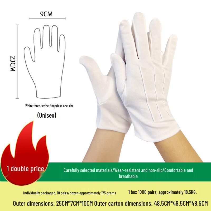 White Polyester Etiquette Gloves for Traffic Police and Reception Performance