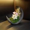 3D Crescent Moon Vase: Decorative Jar for Living Room, Entryway, Bedroom, or Desktop.