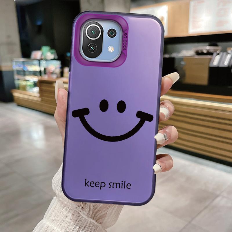 Smiling Face Case For Xiaomi Mi 11 Lite 5G NE 13T PRO 14T Redmi A5 A1 A2 9A Poco C71 Shockproof Hard Back Cover Line Art Sketch