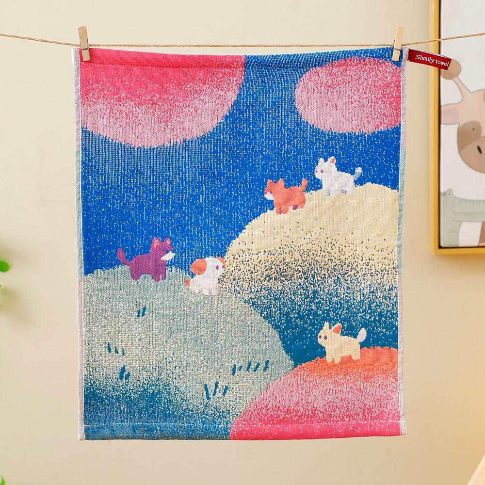 

Cute 34x40cm Large Hand Towel Cartoon 4 Layer Cotton Gauze Kitchen Towel Quick Dry Decorative Tea Towel Kindergarten Children