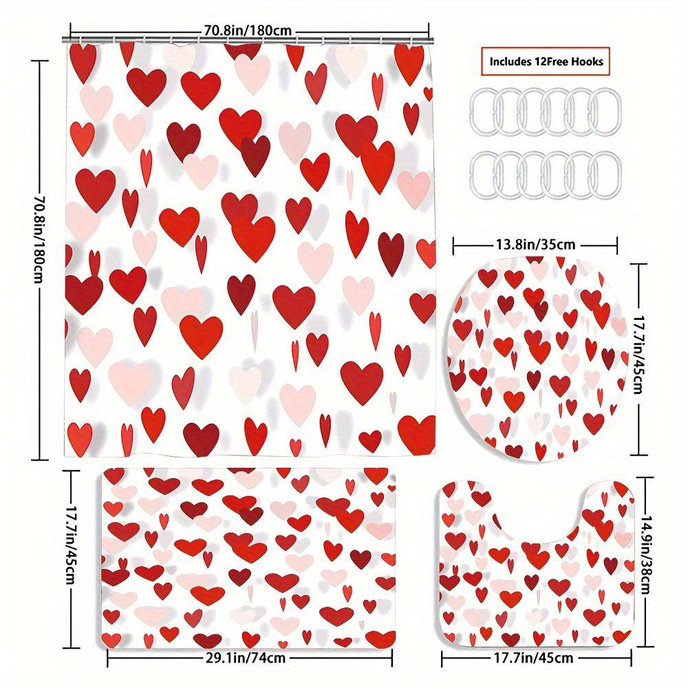 Ensemble de salle de bain récif corallien sous-marin enchanteur - Rideau de douche imperméable, Housse de couvercle de toilette, Tapis de bain et Tapis contour