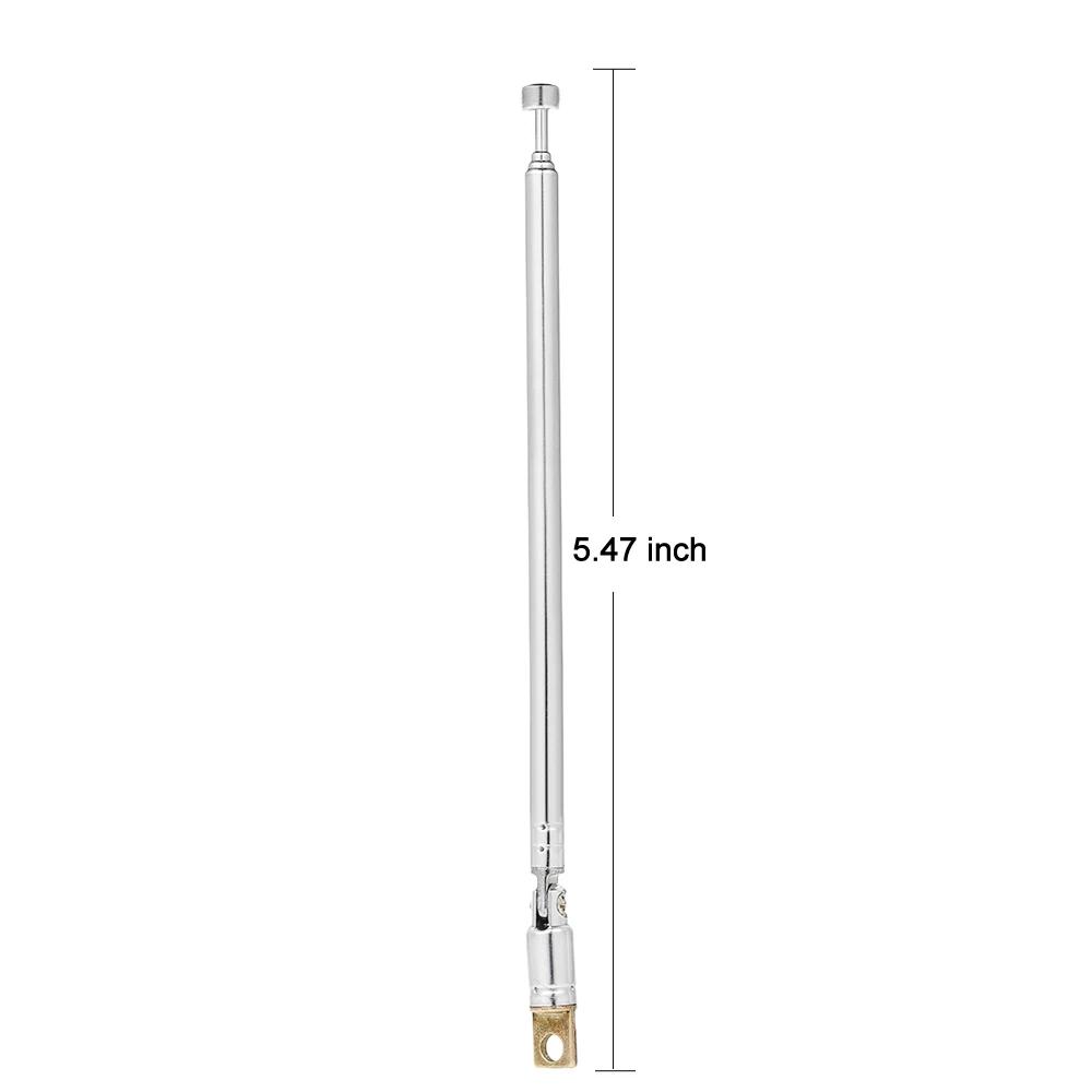 Telescopic FM Radio Antenna 4 Sections Chromium-plating Copper Antenna 360° Rotatable AM FM Radio Universal Antenna 45-450MHZ